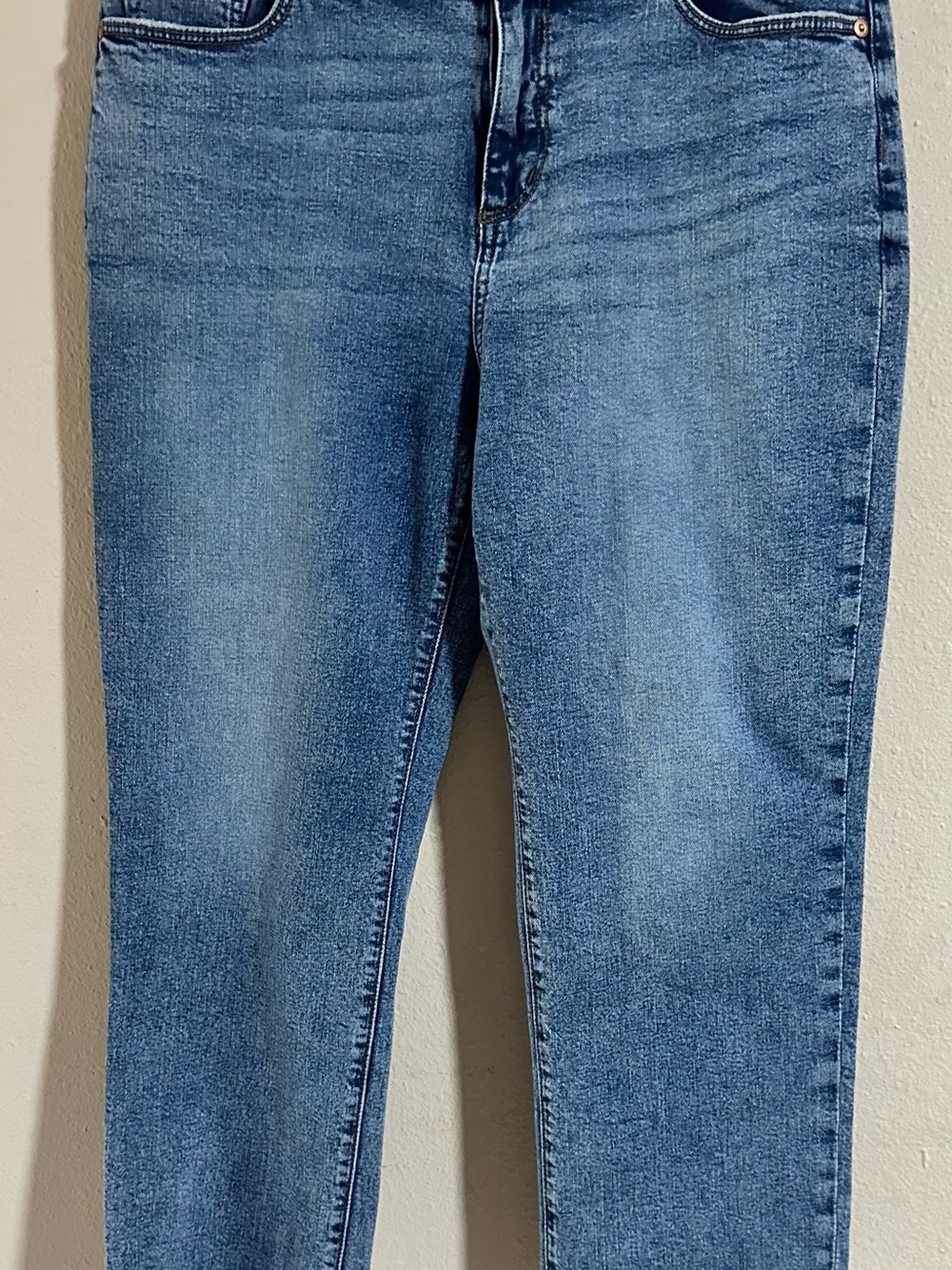 LOFT Outlet ‘Petite Straight’ Leg Jeans in Medium Blue Wash